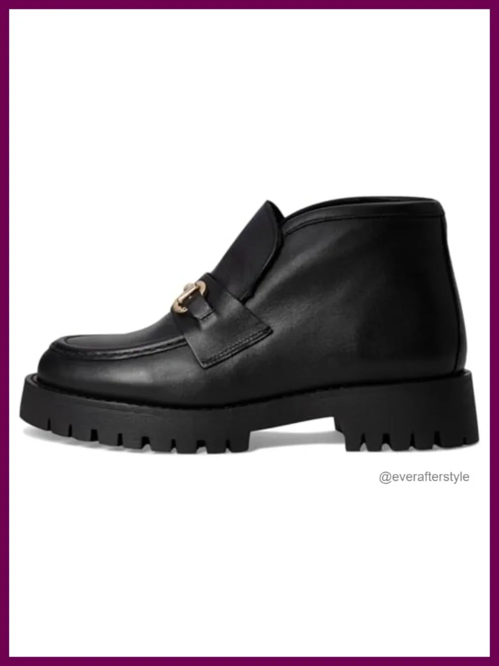 Leather Ankle Bootie with Block Heel Pull-On Style